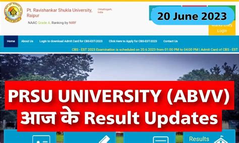 pandit ravishankar shukla university result 2023|Pandit Ravishankar Shukla University (PRSU): Bachelor of.